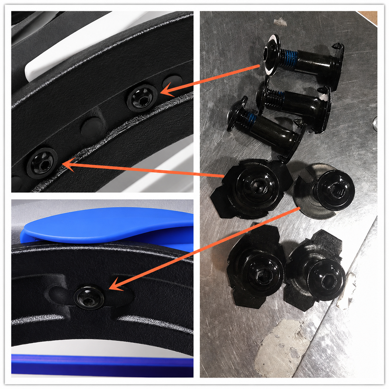 Screw installation reference for jump shoe frame
