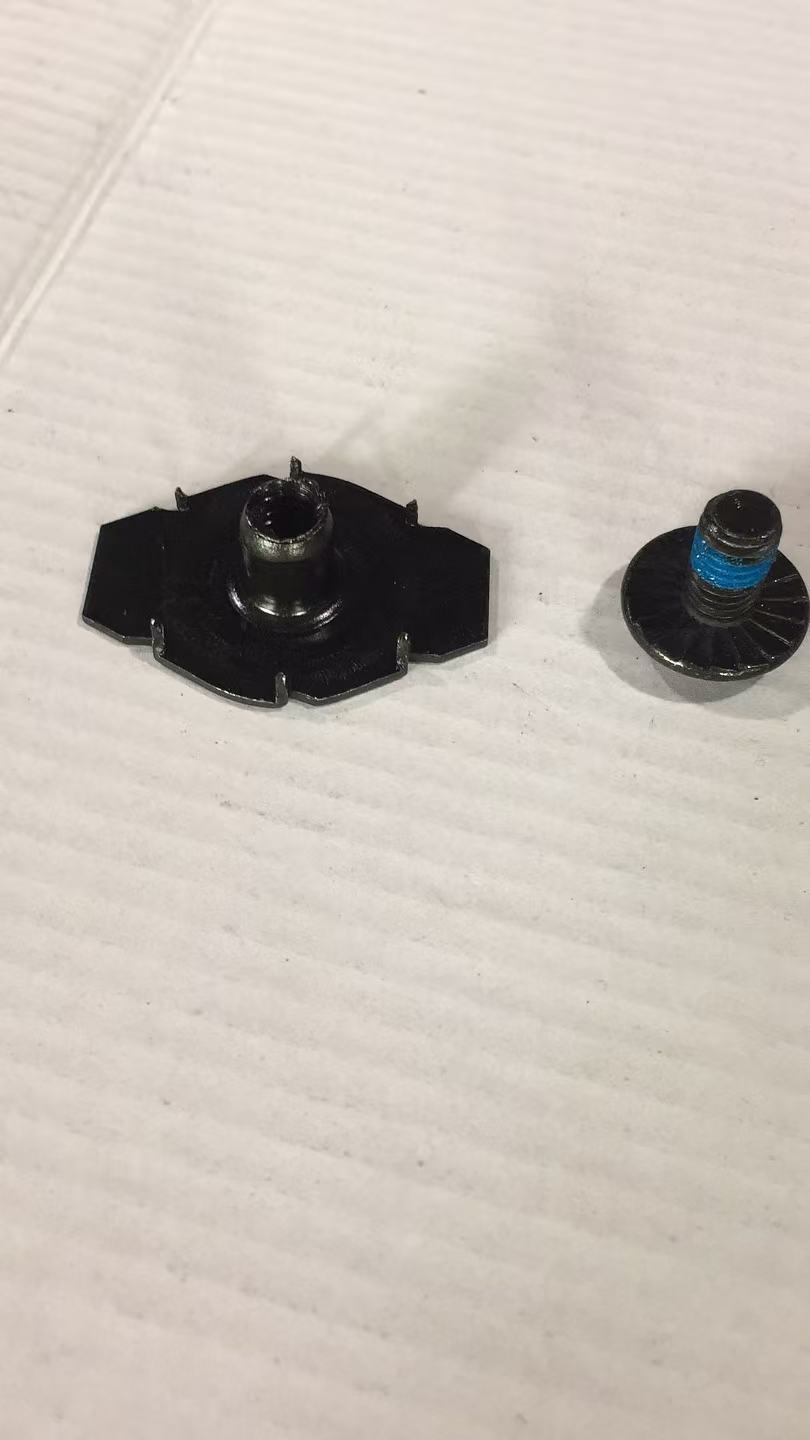 Adult front straight screw and nut detail