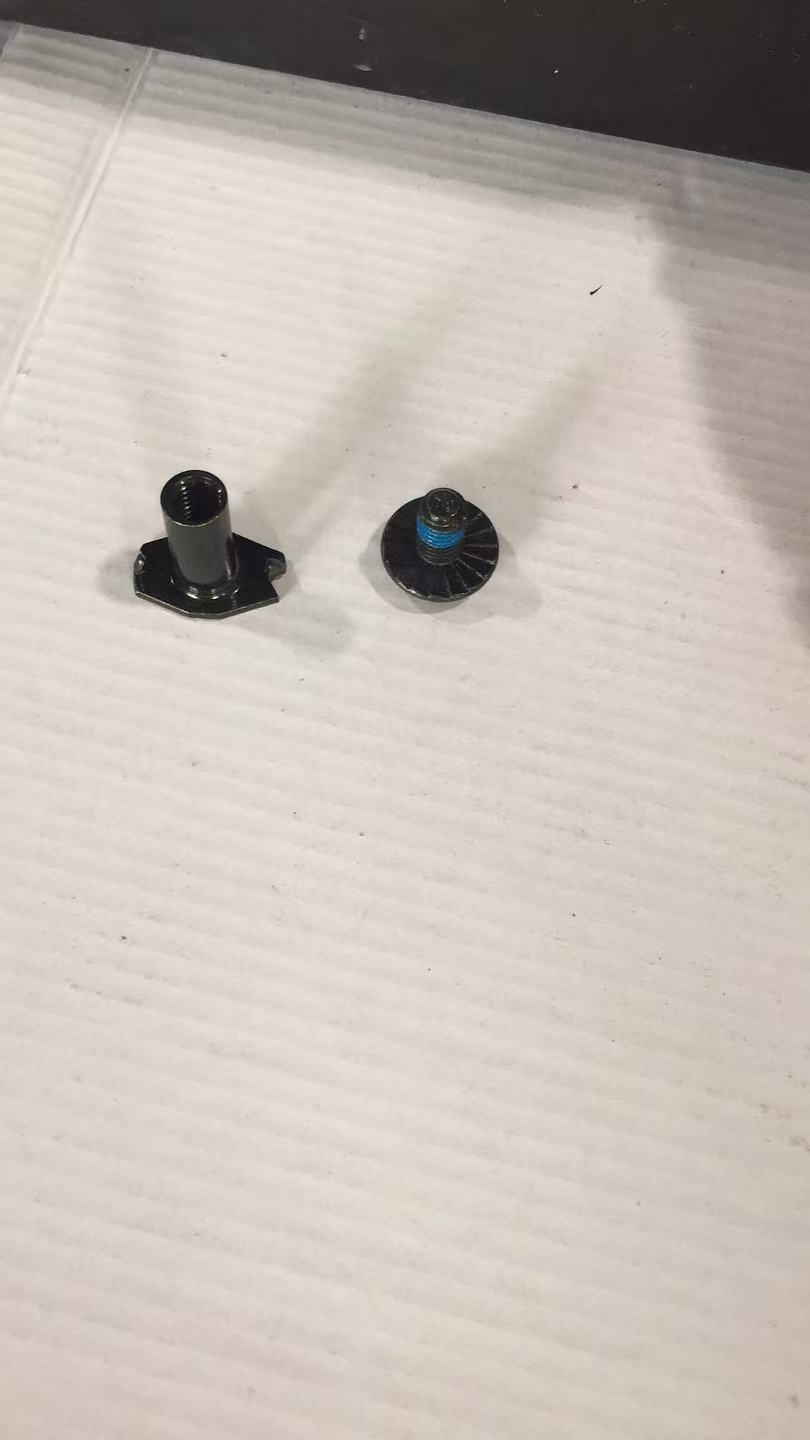 Adult rear curved screw and nut detail