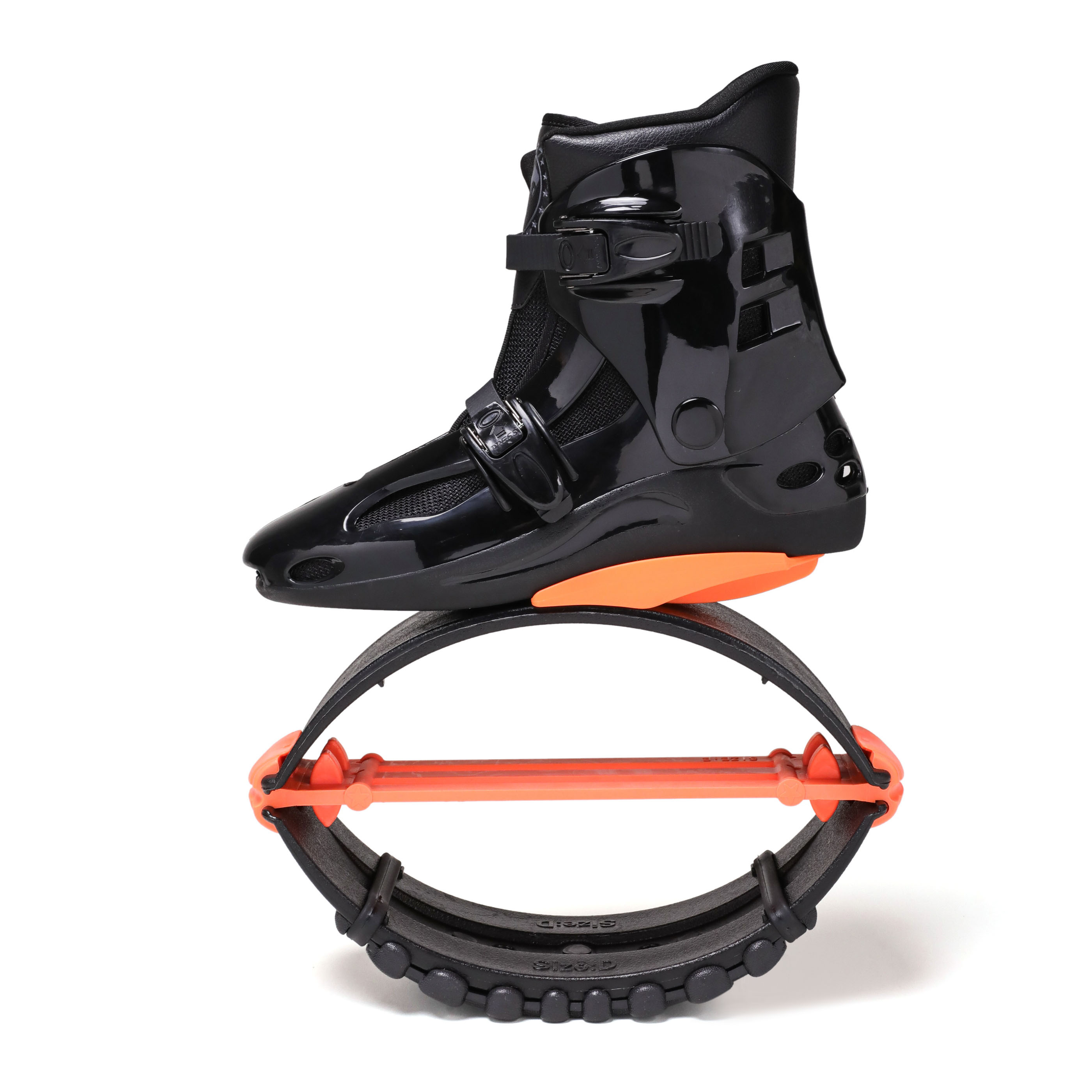 TL-01 black and orange jump shoe side view